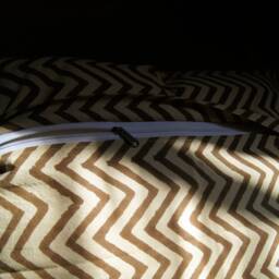 Hand Block Printed Cotton Pillow Cover Geometric Design - Leheria Brown - thumbnail 4