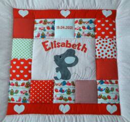 Baby Blanket, Crawling Children's Patchwork Blanket Mouse. Available For Immediate Delivery Alterations At No Extra Charge