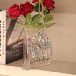 You Can Do Hard Things Book Vase, Floral Motivational Empowerment Mental Health Vase Gift, Teacher Gift - thumbnail 3