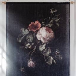 xl Linen Floral Wall Hanging 17Th Century Dutch Still Life - thumbnail 3