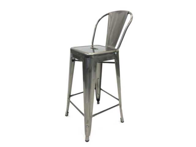 Metal Tolix Breakfast Bar Stool, Silver Stacking Industrial Counter Kitchen Pub Outdoor Stools - image 1