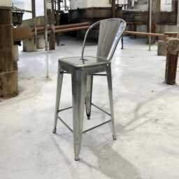 Metal Tolix Breakfast Bar Stool, Silver Stacking Industrial Counter Kitchen Pub Outdoor Stools - thumbnail 4