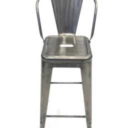 Metal Tolix Breakfast Bar Stool, Silver Stacking Industrial Counter Kitchen Pub Outdoor Stools - thumbnail 3