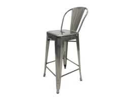 Metal Tolix Breakfast Bar Stool, Silver Stacking Industrial Counter Kitchen Pub Outdoor Stools
