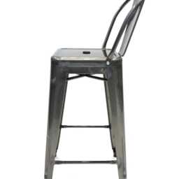 Metal Tolix Breakfast Bar Stool, Silver Stacking Industrial Counter Kitchen Pub Outdoor Stools - thumbnail 2