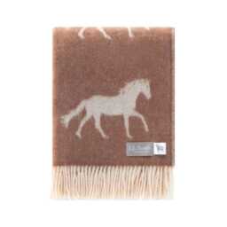 Chestnut Horse Throw - Woven Blanket Made From Pure Wool Ideal For Housewarming Gift - thumbnail 2