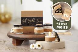 Get Well Soon Gift Set, 4 Floral Scented Soy Wax Candles With 8 Melts. Gift, Sympathy Thinking Of You - thumbnail 1