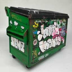 Desk Accessories/Pen Holder Graffiti Art Unique Gift Miniatures Dumpster Mini Trash Can Hip Hop Custom - thumbnail 3