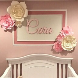 Baby Name Sign For Nursery Letters Girl Wooden Decor Wall Glittered Large - thumbnail 3