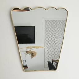 Moroccan Irregular Handmade Brass Wall Mirror - thumbnail 3