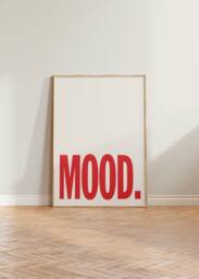 Mood Print Poster, Bold Print, Typography Funny Aesthetic Art Dorm Room Bright Colour Decor - thumbnail 1