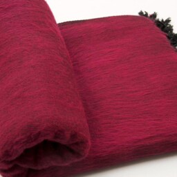Handwoven Yak Wool Blanket Large Travel Shawl, Meditation Wrap Deep Red - thumbnail 2