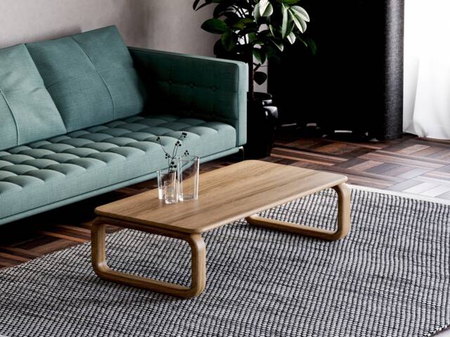 Modern Coffee Table - Aesthetic Coffee Table Wooden Oak Minimalist Scandi Unique - image 1