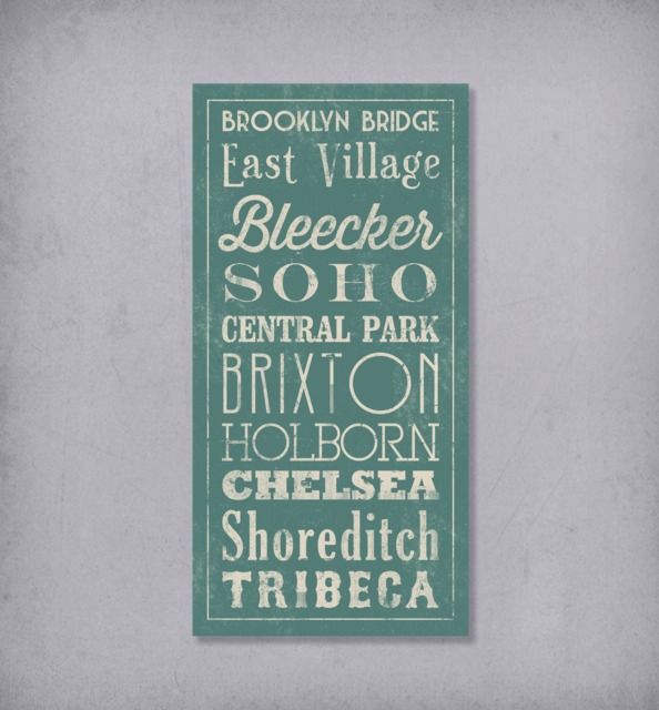 Custom - Ready To Hang Gallery Wrapped Canvas Wall Art Words Places Cities Text Quotes Sign