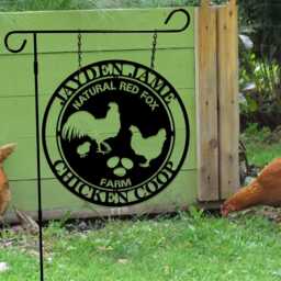 Personalized Chicken Coop Metal Sign, Rustic Farmhouse Wall Art, Gift For Farmers - thumbnail 2