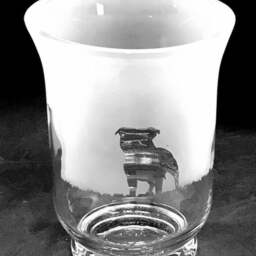 staffordshire Bull Terrier Frieze Clear Glass Vase - 14.5cm, Boxed - thumbnail 2
