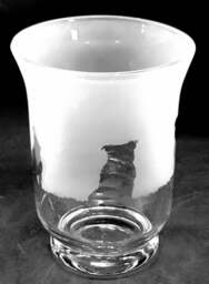 staffordshire Bull Terrier Frieze Clear Glass Vase - 14.5cm, Boxed - thumbnail 1