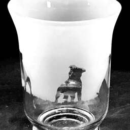 staffordshire Bull Terrier Frieze Clear Glass Vase - 14.5cm, Boxed - thumbnail 3