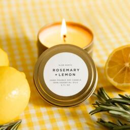 Rosemary Lemon Soy Candle Essential Oils, Travel Tin - 6 Oz