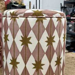 Dressing Table Pouffe in Ashleigh Mercia Starfall Pink - thumbnail 4