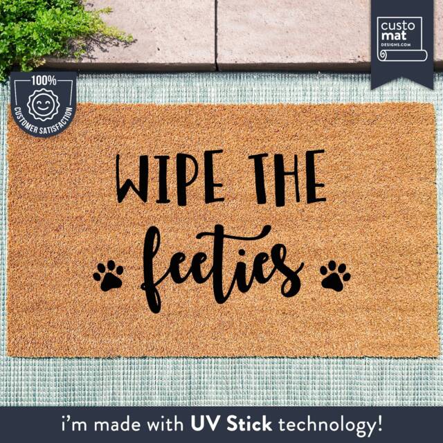 Wipe The Feeties - Dog/Cat Paw Print Doormat Cute Pet Animal Lover Gift - image 1