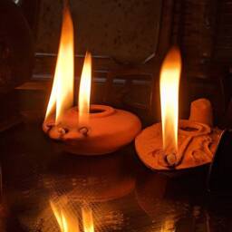 Hanukkah Oil Candles Thy Word Is A Lamp To My Feet, Bundel Of 3 Oil Lamps, & Light Path, Authentic Candles, Traditional Candle - thumbnail 1