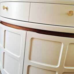 Tall Nathan Mid Century Modern Corner Drinks Cabinet - Stone Refinished Bar Unit - thumbnail 4