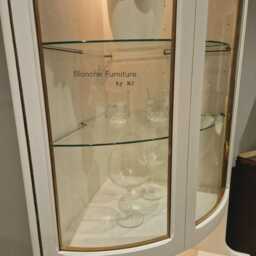 Tall Nathan Mid Century Modern Corner Drinks Cabinet - Stone Refinished Bar Unit - thumbnail 2