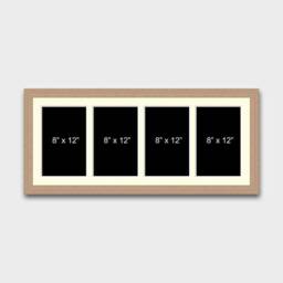 Multi Photo Picture Frame - 4 Apertures 8x12 Photos 30mm Wide Oak Veneer - thumbnail 2