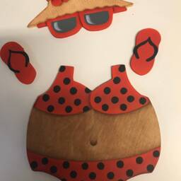 Welcome Bear, Swim Suit, Summer Fun, Wall Hanging, Door Decor, Teacher Gift, House Warming - thumbnail 3