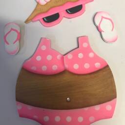 Welcome Bear, Swim Suit, Summer Fun, Wall Hanging, Door Decor, Teacher Gift, House Warming - thumbnail 4
