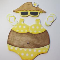 Welcome Bear, Swim Suit, Summer Fun, Wall Hanging, Door Decor, Teacher Gift, House Warming - thumbnail 2