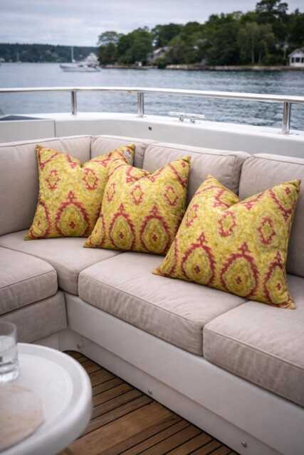 Handwoven Ikat Pillow Cover - 20x20, Silk & Cotton Blend - image 1