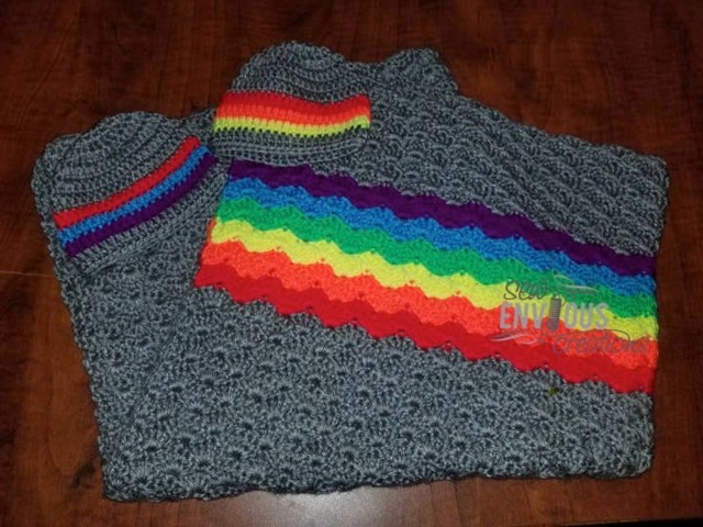 Rainbow Baby Blanket & Hat Made To Order