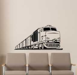 Train Wall Vinyl Decal Locomotive Sticker Railroad Interior Home Bedroom Nursery Kids Decor - 10Trn3 - thumbnail 1