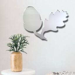Acorn & Oak Leaf Acrylic Mirror Wall Art - Personalized Engraving - thumbnail 3