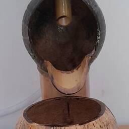 Handmade Coconut Shell Tabletop Fountain, Bamboo Water Feature - thumbnail 3