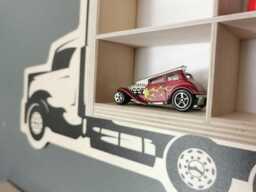 Wooden Toy Car Garage, Hanging Storage, Decoration For Boys Room, , Gift Toddler Boy, Montessori, Wall Parking Hot Wheels Cars - thumbnail 1