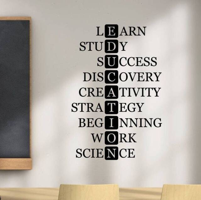 Education Wall Decal Vinyl Sticker Inspirational Words Lettering Teacher Gift Success Study Learn School Art Poster Classroom Decor Ed2 - image 1