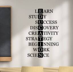Education Wall Decal Vinyl Sticker Inspirational Words Lettering Teacher Gift Success Study Learn School Art Poster Classroom Decor Ed2 - thumbnail 1