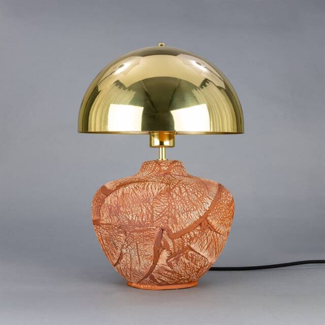 Lawson Ceramic Table Lamp With Brass Dome Shade, Red Iron - image 1