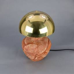 Lawson Ceramic Table Lamp With Brass Dome Shade, Red Iron - thumbnail 3