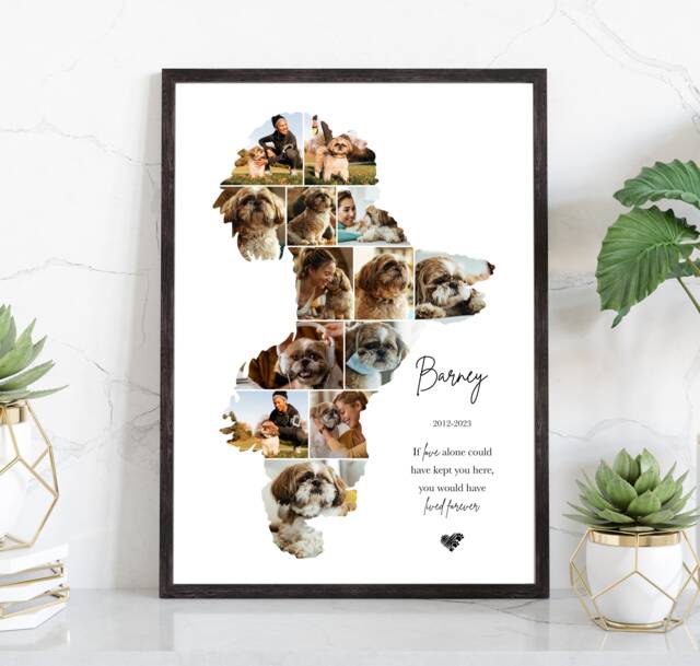 Shih Tzu Photo Collage Custom Pet Memorial Gift - image 1