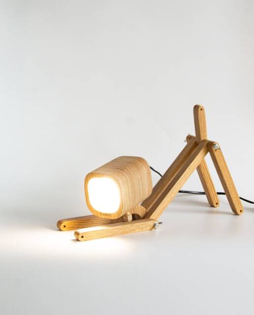 Handmade Bedside Wooden Dog Lamp, Desk Or Table Lamp - image 1