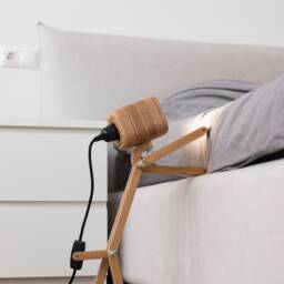 Handmade Bedside Wooden Dog Lamp, Desk Or Table Lamp - thumbnail 2
