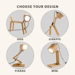 Handmade Bedside Wooden Dog Lamp, Desk Or Table Lamp - thumbnail 4