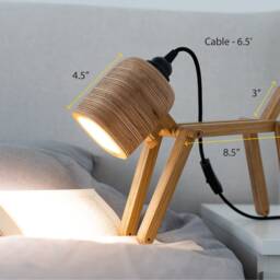 Handmade Bedside Wooden Dog Lamp, Desk Or Table Lamp - thumbnail 3