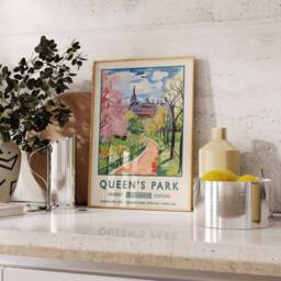 Queen's Park London Print, William Morris Poster, Botanical Gardens Vintage Wall Art, Floral A1/A2/A3/A4 - thumbnail 3