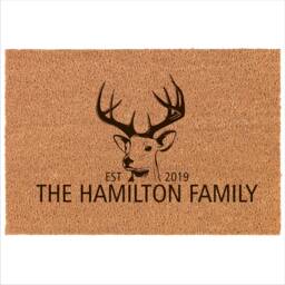 Personalised Natural Coir Doormat Custom Family Name Welcome Mat - thumbnail 1