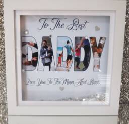 Personalised Mum Mummy Mothers Day Gift Shadow Box Frame Print Photo Photos Bespoke Name Text Crystals Crystal Embellished Birthday - thumbnail 1